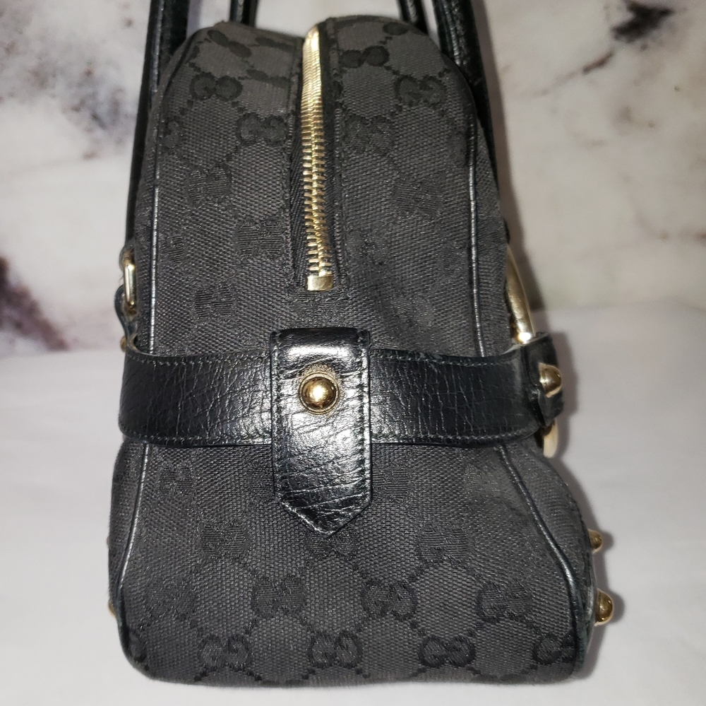 Gucci black monogram horsebit striped purse - Picture 10 of 16